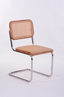 Chaise de salle à manger en bois Vintage, mi-siècle, sans accoudoirs, pour la maison, le café, le Restaurant, le rotin, cadre inoxydable, CNLF, vente en gros