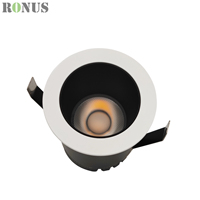 Spot encastré commercial anti-éblouissement 3W noir, mini spot LED COB encastré 1W