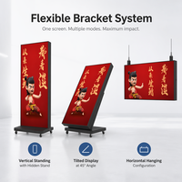 Écran LED pliable P1.25 P1.5 P1.86 P2 P2.5, affichage numérique mobile sur roues, WiFi, USB, Cloud CMS, OEM, garantie usine 5 ans