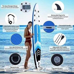 CZFIT Planche de paddle gonflable Drop Stitch Écologique Portable Océan/Lacs Rivières Eaux Taille personnalisable 3 ailerons à enfiler - Product Image 3