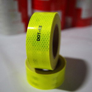 <span class=keywords><strong>Bande</strong></span> réfléchissante prismatique ronde haute intensité Showway verte/jaune pour véhicules et camions, 45,7 m, motif diamant rétro - Product Image 4