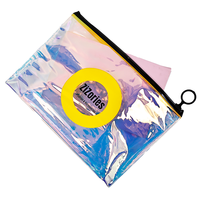 Sac à fermeture éclair cosmétique en PVC coloré personnalisé en gros sac anneau de stockage de produits de beauté personnalisé sac de lavage au laser personnalisé