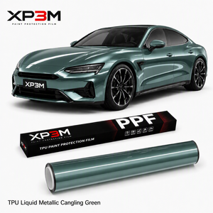 XP3M Liquid Metallic Cangling Green Liquid Metal Gloss TPU Color PPF Car <b>Wrap</b> <b>Vinyl</b> 7.5 Mil Self Healing Anti Scratch Wet Apply - Product Image 1
