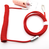 Personalizado colorido nailon trenzado aluminio 11FT 3,3 metros en espiral USB C cable mecánico teclado Cable con resorte para teclado