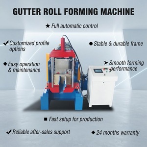 Machine de formage à froid pour gouttières en acier coloré et en aluminium, machine de fabrication de tuiles en argile - Product Image 1