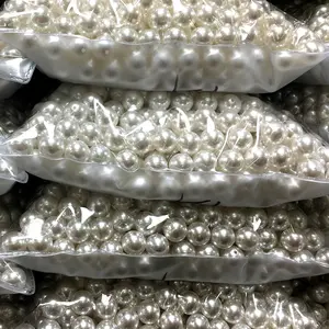 Factory Wholesale Good Quality ABS Plastic Pearls With Hole Multi Sizes Colors Loose Beads Round ABS Pearls