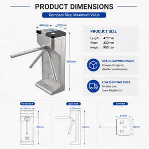 Tornello a Tripode Semi-Automatico in Acciaio Inox 304 Bidirezionale con Controllo Accessi RFID e Certificazione CE - Product Image 2