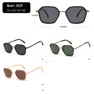 Lunettes de soleil rectangulaires à monture intégrale, monture noire, verres foncés, unisexe, adulte, protection solaire UV400 - Product Image 3