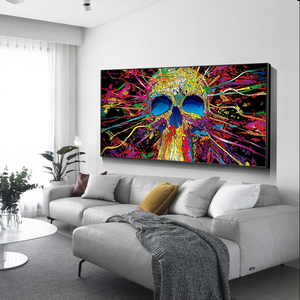 Coloré Crâne Graffiti Abstrait Street <span class=keywords><strong>Art</strong></span> Impressions Sur Toile peinture abstraite <span class=keywords><strong>art</strong></span> mural - Product Image 1