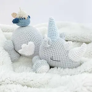 100%Cotton Soft Amigurumi Toy For Child Customized Stuffing Knitting Toy For Kid Gift Set Crochet Dragon Doll For Chirsmas Day