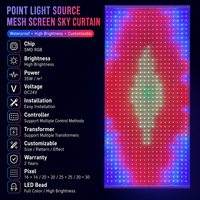 Écran LED en maille, façade média, rideau d'affichage flexible, étanche IP65, adressable DMX512, pour la décoration de bâtiments, d'hôtels et de scènes