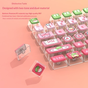 Strawberry Cream Double-Layer PBT <strong>Keyboard</strong> <strong>Cap</strong> - Translucent Material - Personalized Mechanical <strong>Keyboard</strong> Key Cover - Product Image 2