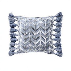 Luxury Bohemian Cotton Cushion <b>Cover</b> Handwoven Indoor-Outdoor Geometric <b>Throw</b> Pillow With Tassel Woven Techniques ITHL - Product Image 1
