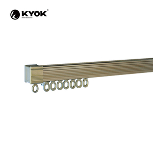 Riel de Cortina Silencioso de Aluminio Color Champán en Oferta con Anillas Deslizantes - Product Image 2