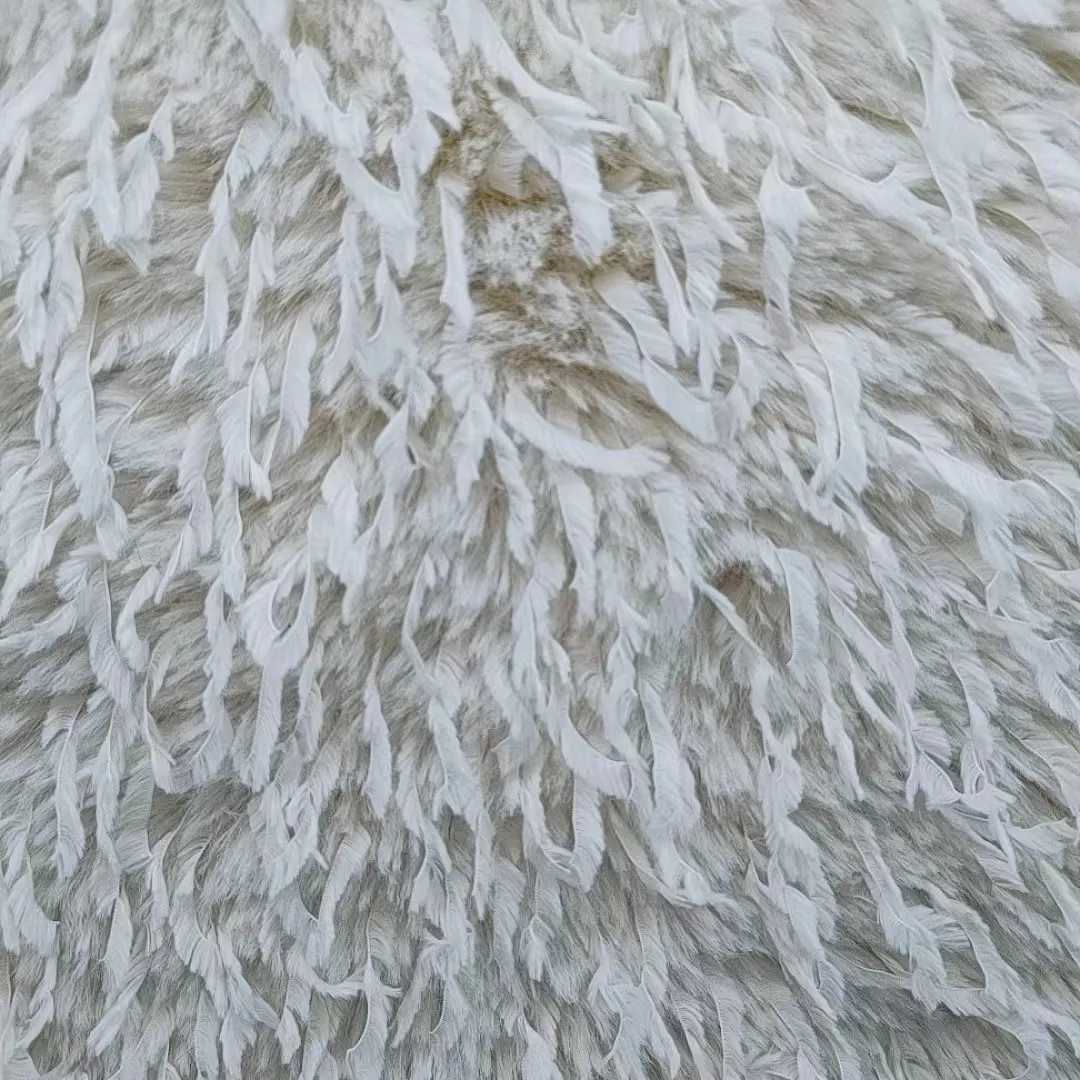 wholesale factory decoration cloth luxury long pile fluffy solid color 100% knitted polyester birds fur feather fabric
