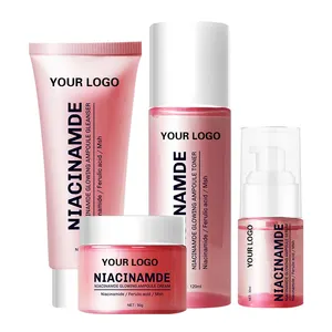 Custom LOGO Skincare Kit Organic Private Label Logo Women Facial Glowing Products Cream Whitening Skin Care Set