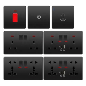 Interruttori Elettrici da Parete Neri per Casa 240V, Presa a Muro USB-C da 18W, Dimmer a 1 Posto con Regolatore di Velocità e Presa Cavo Cat 6 UK per Computer - Product Image 6