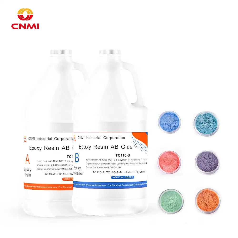 CNMI ชุดกาว AB ของเหลว 1:1 ส่วนประกอบคู่กาวใสคริสตัลอีพอกซีเรซิน OEM บรรจุบรรจุลาออก 12 เดือน 5-7 ชั่วโมง
