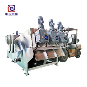 Stacked spiral sludge dewatering machine