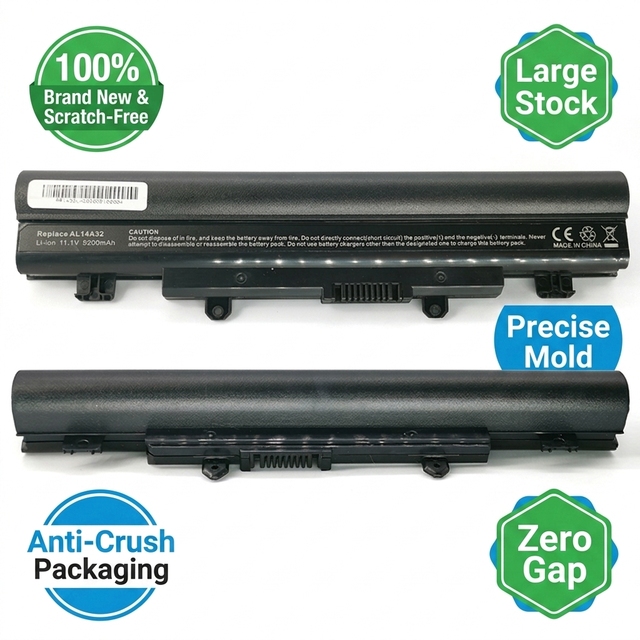Replacement Battery AL14A32 for Acer Aspire E5-571G E5-572G V3-472 V3-572G Series PN KT.00603.008 11.1V 5200mAh Notebook Battery