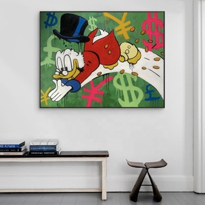 Scrooge Mcduck Cuadros Alec fossil Art Picture Cartoon Duck pittura murale galleria avvolgere illustrazione tela - Product Image 1