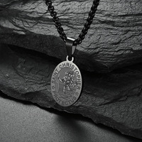 Collier en acier inoxydable de haute qualité pour homme, bijoux à la mode, Saint Christophe, design religieux catholique, fiançailles