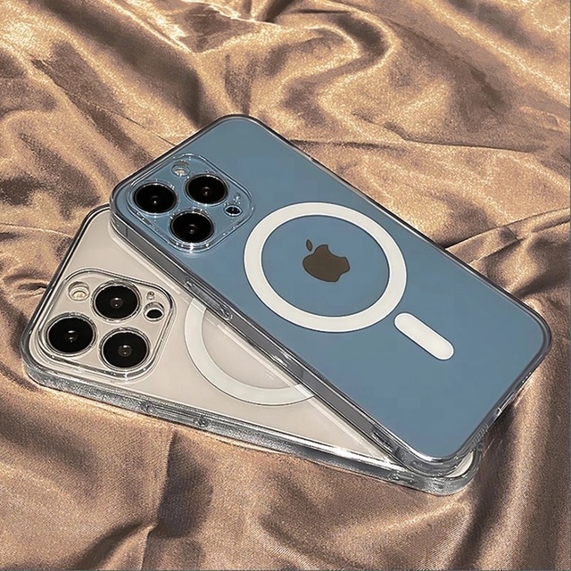Transparent Magnetic Tpu Magnet Clear Case Wireless Charger Phone Case for Iphone 12 13 14 15 16 17 Mini Pro Max