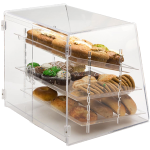 Phong cách hiện đại tùy chỉnh trong suốt Acrylic bánh mì hiển thị tủ đánh bóng bề mặt thân thiện với môi bánh đứng cho trang trí nội thất dễ dàng - Product Image 1