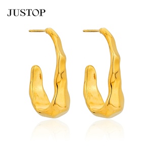 Trending hoop <b>Earrings</b> OEM/OEM Waterproof Stainless Steel hypoallergenic Fashion Jewelry supplier gold plated <b>earrings</b> - Product Image 4