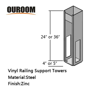 4x4 inch hoặc 5x5 inch Heavy Duty thép Vinyl hàng rào bài Neo hàng rào bài cơ sở chân đế - Product Image 6
