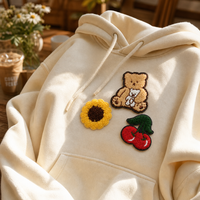 Fabricant de patchs en chenille personnalisés, motifs d'animaux mignons et de nourriture, appliques de designs variés pour sacs, chapeaux, vêtements, vente en gros