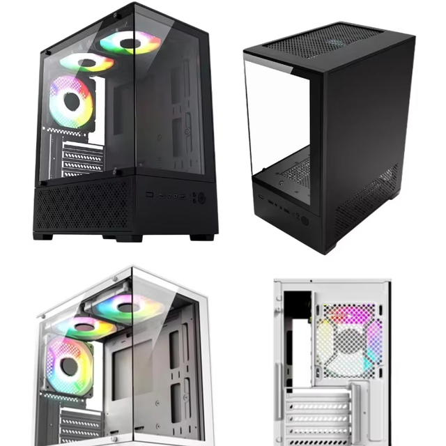 Hot Sale M-ATX/ITX Gaming Tower Desktop Case Black White Mid Tower Aluminum Alloy Supports 280mm Graphics Card USB 3.0 in Stock