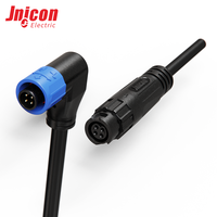 Connecteur étanche 7A 300V à verrouillage par pression 4 broches M12 IP67 moulé avec câble pour système de capteur et communication de données UL TUV