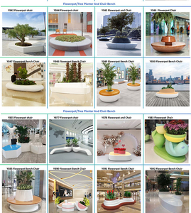 บูธจัดแสดงงานศิลปะพร้อมที่นั่งแบบโมดูลาร์ กระถางต้นไม้ไฟเบอร์กลาส เฟอร์นิเจอร์สาธารณะดีไซน์สวยงามสำหรับงานแสดงสินค้า - Product Image 4