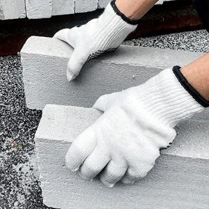 Cheap Orange Nylon PVC Dotted Working Garden Gloves Safety Anti-slip PVC Dotted Cotton Gloves