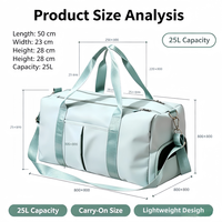 Sac de sport en toile personnalisé avec logo, vente en gros, grande taille, léger (5-10 kg), portable, pour femmes, danse, yoga, fitness, entraînement, sport