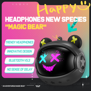 Fones de Ouvido Sem Fio ONIKUMA T20 com Design de Urso em Cartoon, Som Estéreo, Redução de Ruído, Estojo para Fones de Ouvido <span class=keywords><strong>Bluetooth</strong></span> - Product Image 2