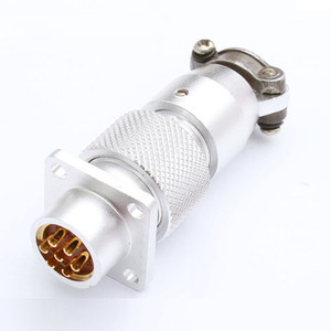 Conector CSP XF12, Conector de Aviación M12, Aluminio Mecanizado, Latón Plateado, Conexión Roscada - Product Image 2