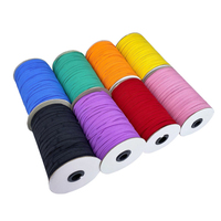 Rouleau de ruban élastique en latex de polyester coloré blanc noir en stock bande de couture extensible tressée tricotée sangle plate pour le tressage