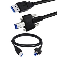 Cable USB de Cobre con Tornillos, Versión USB 3.0, Velocidad de 5 Gbps, Adaptador USB-A a USB-B para Transferencia de Datos, Impresoras, Discos Duros, Computadoras
