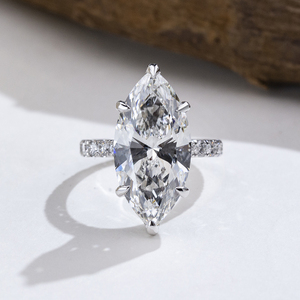 Messi Jewelry MSR-2117 18k Marquise Cut Lab Grown <b>Diamond</b> <b>Ring</b> Engagement <b>Ring</b> - Product Image 1