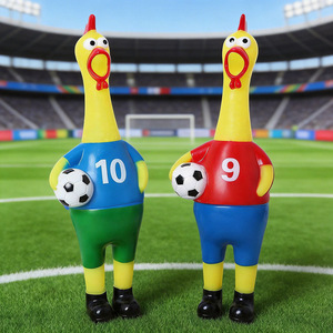 Jouet anti-stress poulet hurlant en PVC, maillot de football, jouet à presser pour enfants, jouet sensoriel - Product Image 1