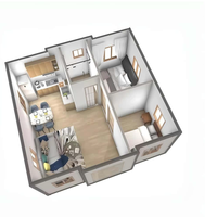 Casa Contenedor Prefabricada Móvil Plegable de Doble Ala Rectangular con Panel de Actividades, Caja Expandible Habitable Exportable