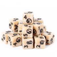 Pour Udixi personnalisable polyédrique D6 dés Beige perle Bagua acrylique pour mdn RPG jeux de société et Collection de jeux de Table