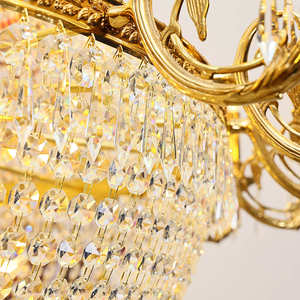 Showsun-lámpara colgante de lujo europea, candelabro grande de Imperio, de cristal, para decoración de boda, hotel - Product Image 3