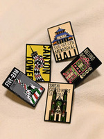 Épinglette en émail personnalisée avec logo, pour événements promotionnels, cadeaux publicitaires, points de repère de bâtiments, cloche de l'église, souvenir touristique en métal