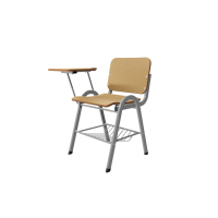 Chaise pliante en bois pour salle de classe avec tablette d'écriture intégrée