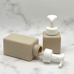 <span class=keywords><strong>Versailles</strong></span> 250ml Bouteille cosmétique carrée biodégradable en <span class=keywords><strong>paille</strong></span> de blé avec pompe à mousse et bouchon à vis, kits de voyage essentiels - Product Image 3