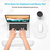 Ensemble repose-poignets ergonomique et tapis de souris en gel blanc solide, base en mousse à mémoire de forme et caoutchouc, motif dessin animé, couleur personnalisable, en stock