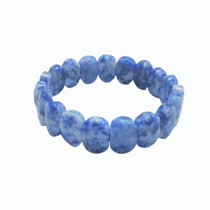 Bracelet de guérison en jade blanc et bleu, bijoux en pierres naturelles pour l'équilibre énergétique, le bien-être spirituel et le soulagement de l'anxiété - Product Image 1